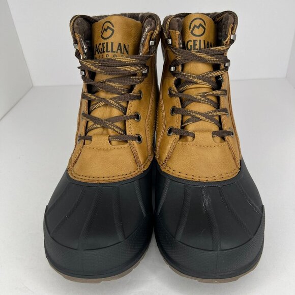 Magellan Outdoor Mens 163995 Brown Leather Lace Up Ankle Size 8D Hiking Boots